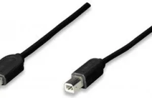 Cable USB Para impresora USB-A a USB- B Macho-Macho, Negro, 1.8 m