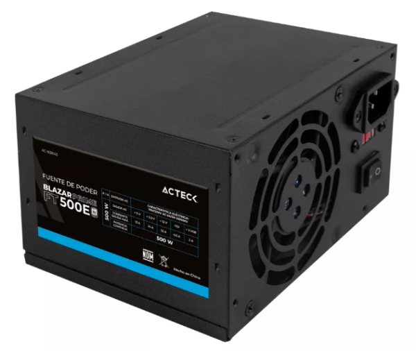 Fuente de Poder Blazar Prime ACTECK FT500P 500W.